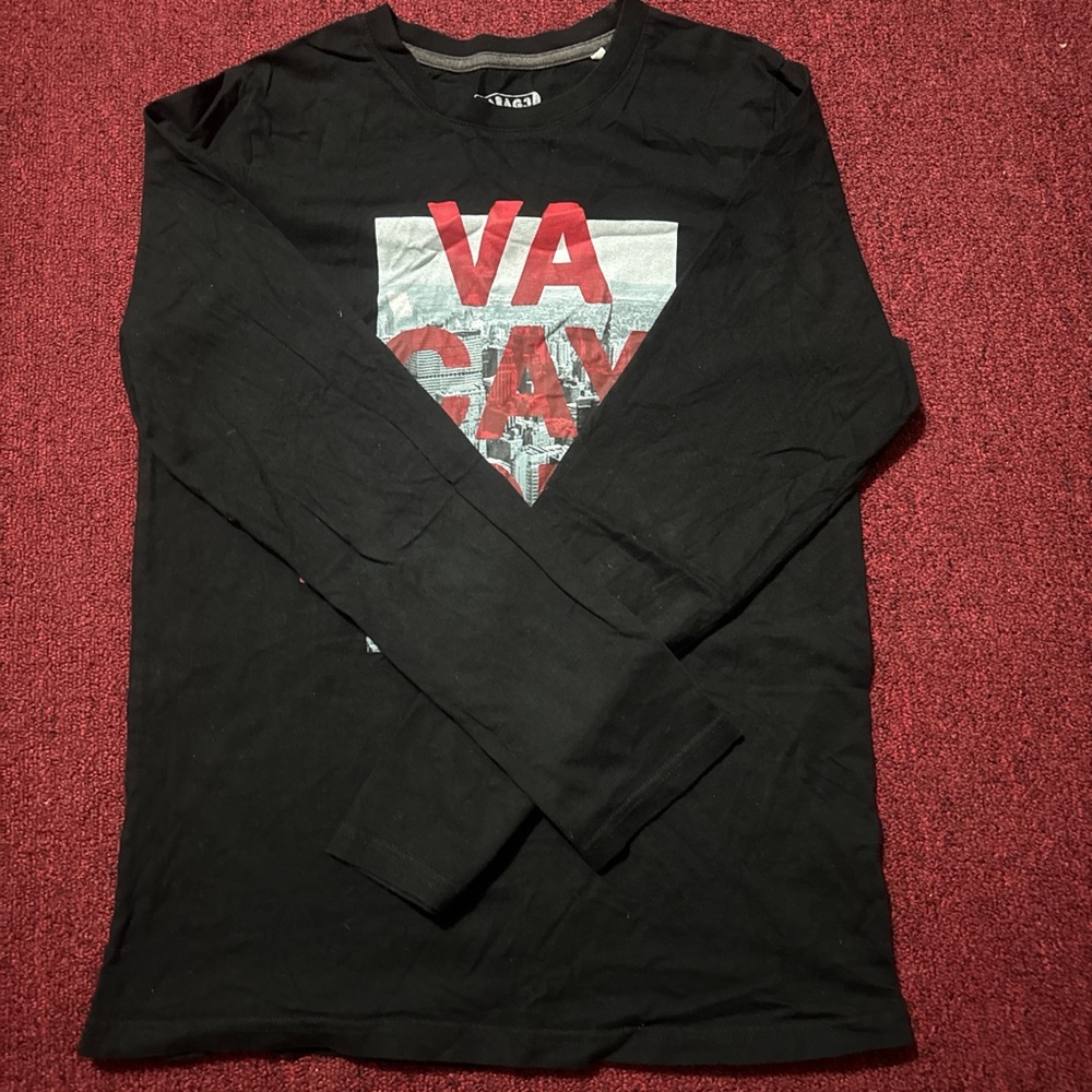 Black and Red Long Sleeve Graphic